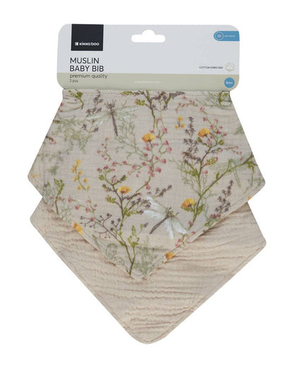 Bavoirs bandanas doux en mousseline, lot de 2