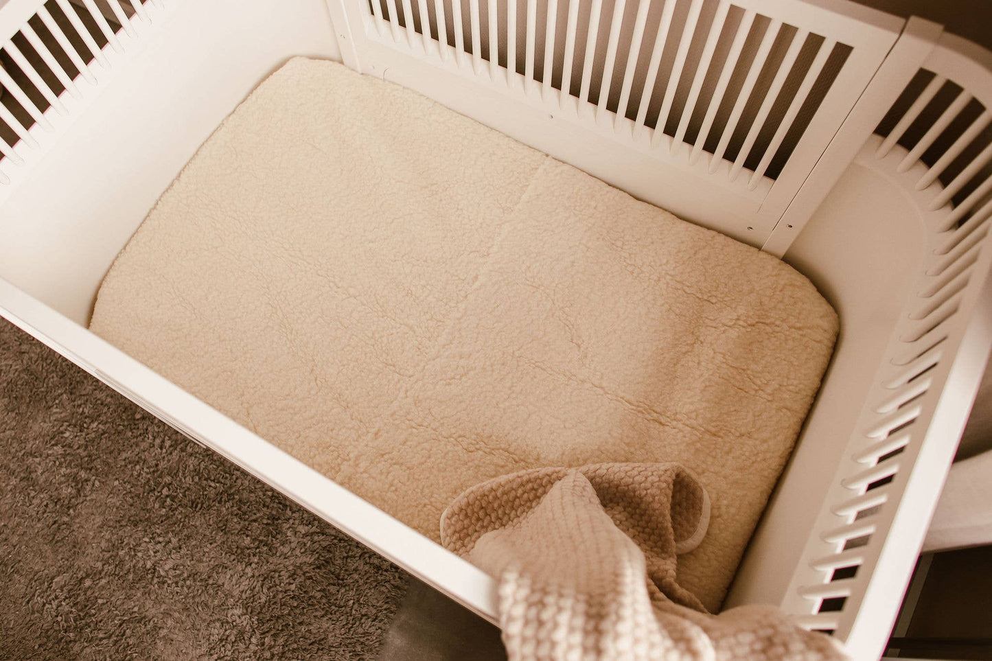 Cover for baby cot in 100% brushed merino wool 60x120 cm