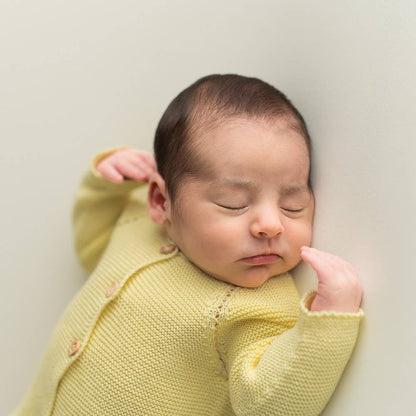 Ensemble nouveau-né en coton bio - jaune clair
