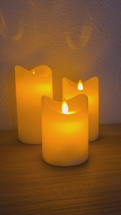 LED-stearinlys 3-pak